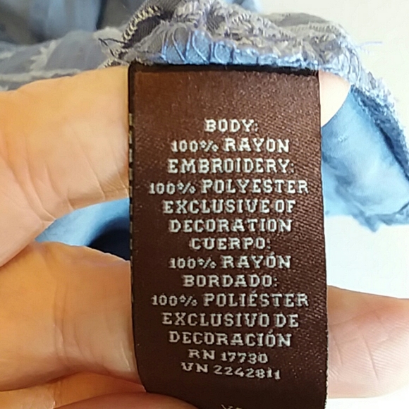 Knox rose boho tassle paisly periwinkle blouse - Picture 8 of 8